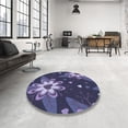 thumbnail image 4 of Ahgly Company Machine Washable Indoor Round Transitional Light Purple Area Rugs, 8' Round, 4 of 7