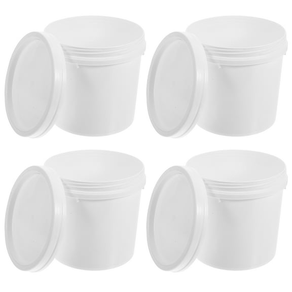 4 Pcs Plastic Sealed Bucket Buckets Plastic Bucket with Lid Plastic Bucket with Handle Water Bucket with Handle