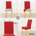 thumbnail image 4 of Deconovo Decorativo Sólido Fundas de silla, Extraíble White Chair Slipcover Jacquard Dots Comedor Fundas de silla, Juego of 6, Red, 4 of 7