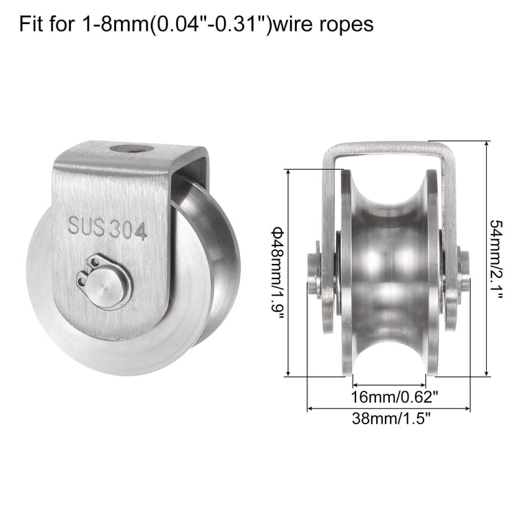 ATOPLEE 4-Pack Nylon Pulley Wheels – Round Groove Roller For Sliding Gates, Drawers & Angle Bars, 8x30x10mm