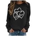 thumbnail image 2 of Fartey 2025 Womens Valentine's Day Sweatshirt Dressy Casual Long Sleeve Crew Neck Pullover Shirts Cute Valentines Day Graphic Tops Fashion Holiday SweatshirtsBlack, 2 of 4