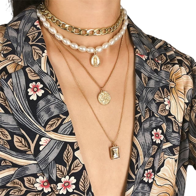 Gargantilla Cubana Punk, Collar De Hip Hop, Cadena Gruesa Grande Y Gruesa, Collar Con Colgante De Moneda A La Moda, Joyería Para Mujer, Cadena De Clavícula Cateissary AP006773-04