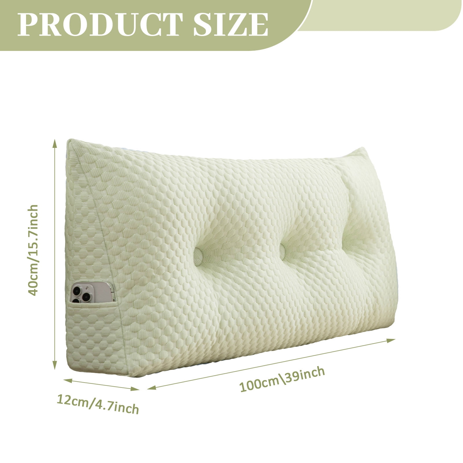 Lovote Comfort Wedge Headboard Pillow - Plush Supportive Backrest for Reading & Relaxing
