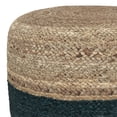thumbnail image 4 of Lydia Pouf Rond Contemporain en Jute Tressé Naturel Bleu Sarcelle, 4 of 8