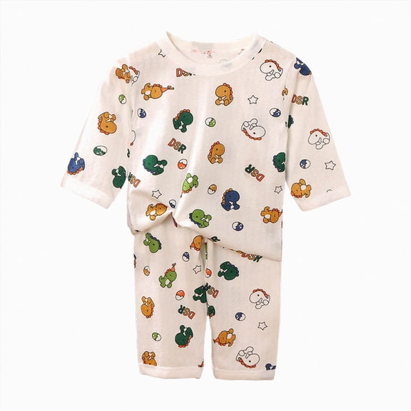 Quealent 100% Organic Cotton Baby Long Sleeve Pajama Sets, Toddler Boy Girl 2-Piece Sleepwear (Green, 6-12 Months)