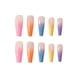 thumbnail image 5 of 48 piezas Prensa en ataúd de uñas, uñas postizas largas Color degradado de arco iris Acrílico brillante Bailarina Uñas postizas para mujeres y niñas Adepaton WRLF-599, 5 of 8