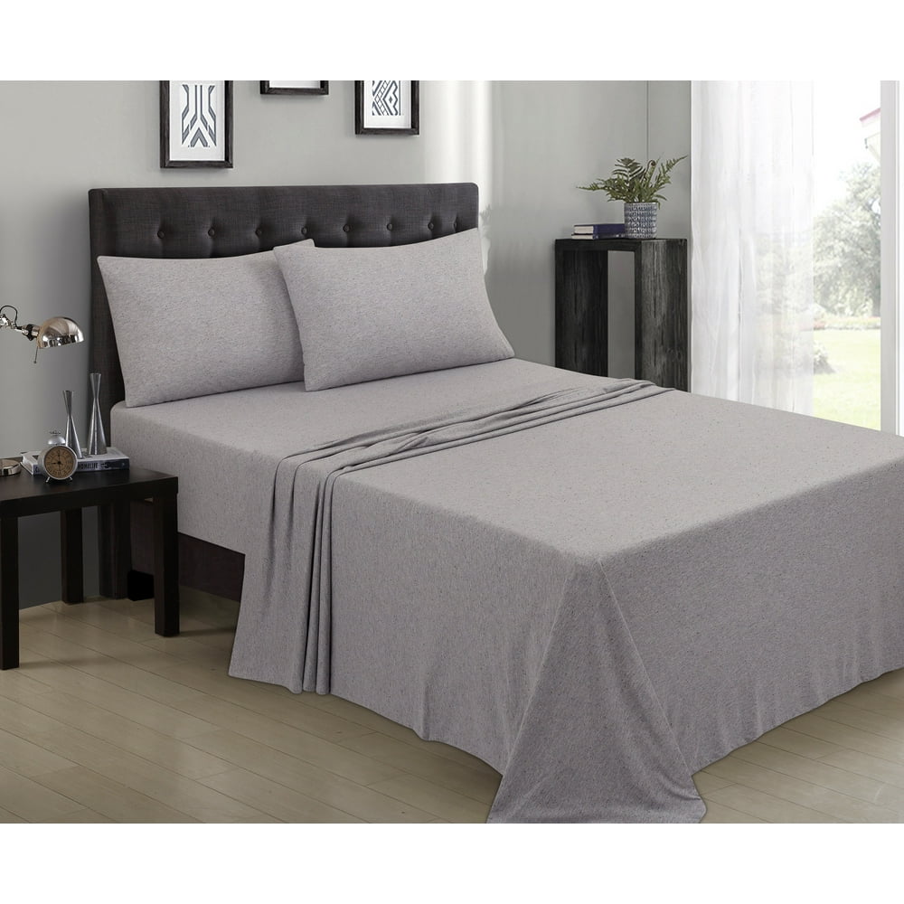 Mainstays Jersey Knit Bedding Sheet Set, 150 GSM Single Jersey, Dark
