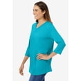 thumbnail image 3 of Woman Within Plus Size Perfect Three-Quarter Sleeve V-Neck Tee (Petite Available), 3 of 6