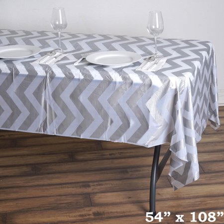 Balsacircle 54 X 108 Rectangular Chevron Disposable Plastic