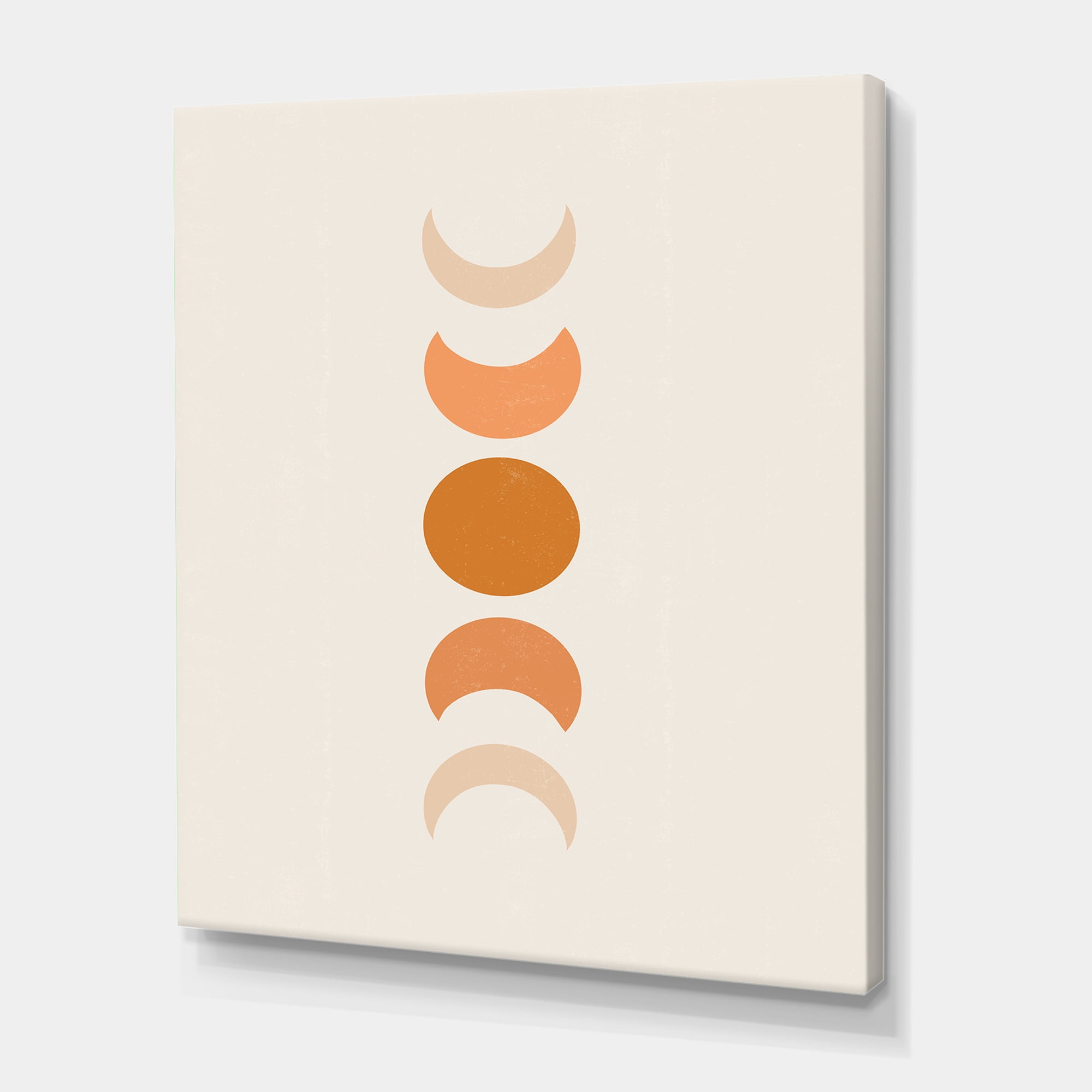 Minimalist Different Moon Phases 24 in x 32 in Painting Canvas Art Print, by Designart