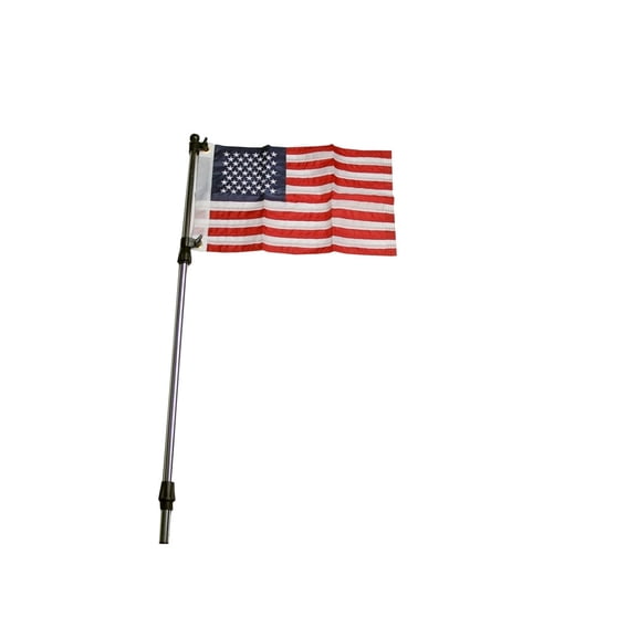 Pactrade Marine Boat Flag Pole Telescoping from 26" to 48" Aluminum 3/4" Tube w/USA Flag