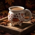 thumbnail image 4 of Multicolor Halloween Cauldron Mug, Footed Ceramic Pumpkin Drinkware, Orange White Black Seasonal Cup, Versatile Tableware for Hot Drinks, Holiday Parties and Daily Use, 4 of 5