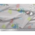 thumbnail image 2 of Soimoi Gray Poly Georgette Fabric Clouds & Tree Christmas Print Fabric by Yard 52 Inch Wide, 2 of 3