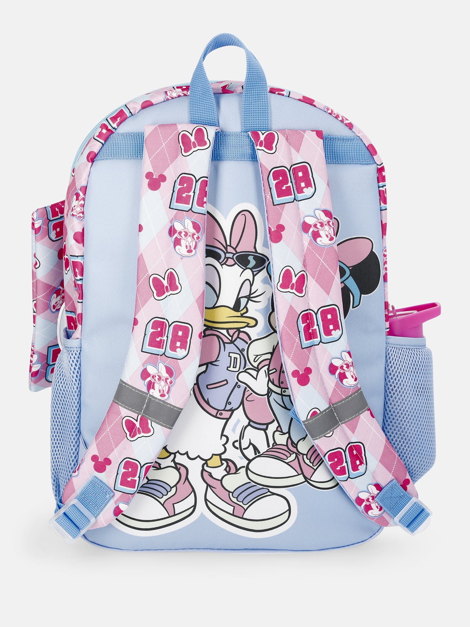 Disney Minnie Mouse Girls 17" Minnie & Daisy Backpack with Pencil Pouch, Water Bottle, & Lunch Box, Pink