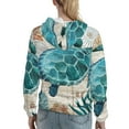 thumbnail image 7 of Lsque Watercolor Sea Turtle Pattern Casual Women's Hoodie,Hooded Sweatshirt with Kangaroo Pocket,Pullover Hoodie with Eye-catching Drawstrings-Small, 7 of 7