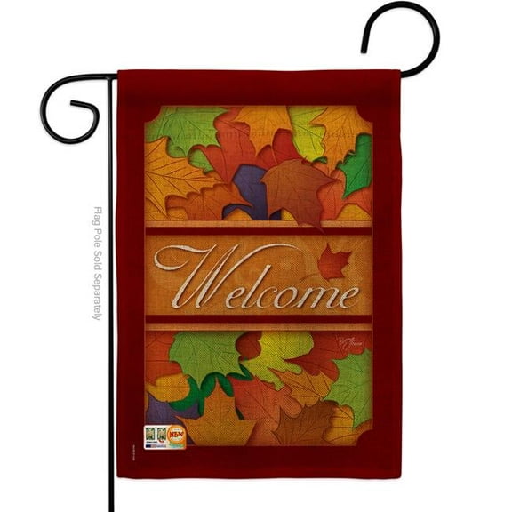 13 x 18.5 in. Autumn Burlap Fall Harvest & Impressions Decorative Vertical Double Sided Garden Flag