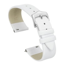 Uxcell 20mm White Genuine Leather Watch Bands with Silver Buckle for Men Women