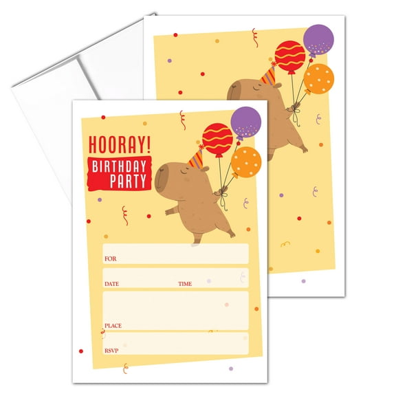 Stonehouse Collection Kids Fill in the Blank Birthday Party Invitations, 5 x 7 i