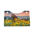 thumbnail image 2 of Naloa Horse Sunflowers Print Leather Tissue Box Cover Rectangle | Long Tissue Box Cover | Tissue Box Holder | Tissue Holder for Bathroom, 2 of 9
