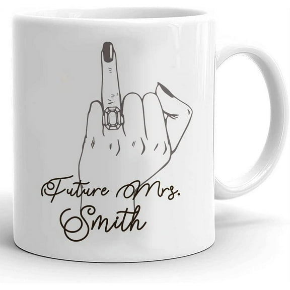 Future Mrs Coffee Mug, Ring Finger Mug, Weddding Mug, Custom Name Fiance Mug, Engagement Gift Bride To Be, Bridal Shower Mugs