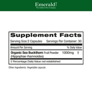 Emerald Labs Sea Buckthorn - Supports Skin Nourishment, Natural Source of Vitamin C and Vitamin E, Omega 7 - 60 Vegetable Capsules