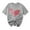 Gray, variant on Women's Fashion T Shirts Heart Graphic Short Sleeve Casual Tee Tops Funny Cute Valentine Day Tees White L