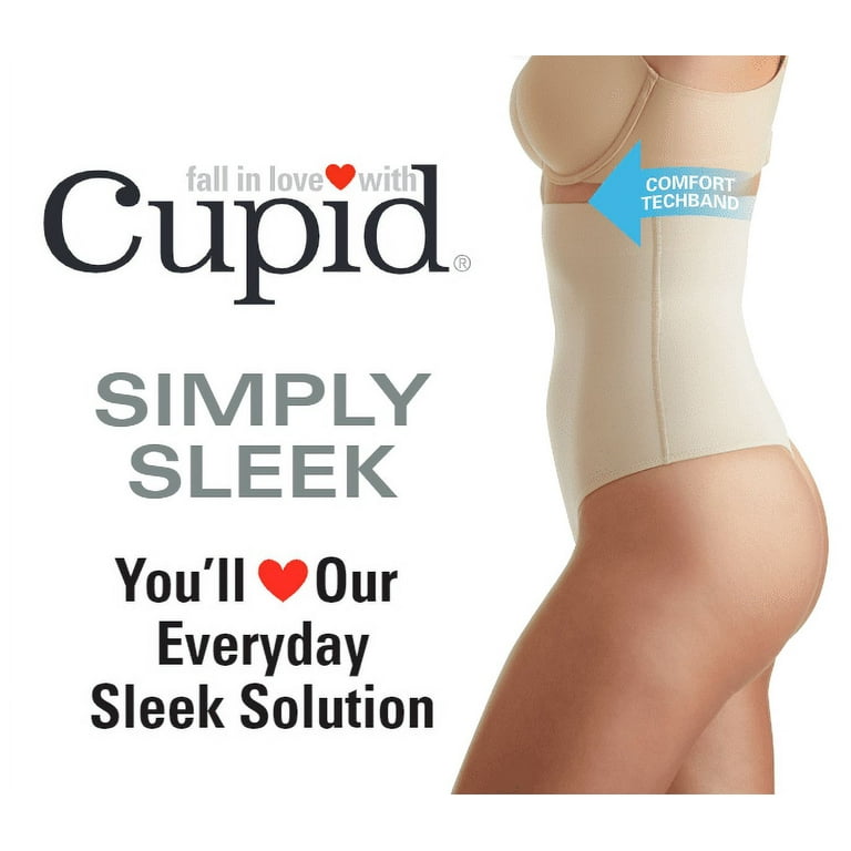 Cupid Women's Firm Control High Waist Sleek Shaping Thong Shapewear 