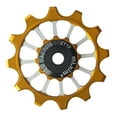 thumbnail image 1 of Rueda guía 12T, , aleación de aluminio, rodamiento de cerámica, polea de rueda de jockey, de carretera, desviador trasero de biciclet dorado DYNWAVEMX Rueda de jockey de bicicleta de cerámica, 1 of 6