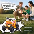 thumbnail image 3 of Xuanlur Dinosaur Electric Ride on ATV 4 Wheeler for Kids, Ride on Toy with Music, Microphone Interface, Bluetooth & LED Lights, 2WD, 1.86MPH Safe Speed, ATV Electric Car for Boys Girls (Yellow), 3 of 7