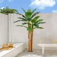 thumbnail image 3 of Yeshouse Faux Banana Leaf Tree in Modern Grey Pot, Tall Artificial Plant for Home, Poolside, Patio & Office, 3 of 8