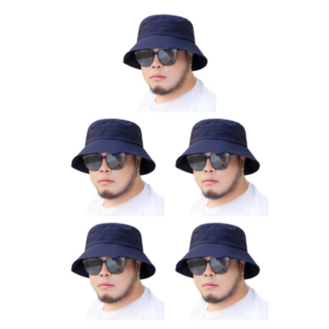 Minnieouse Sombreros de pescador ligeros y cómodos para hombres Sombrero de protección solar de poliéster de amplia aplicación azul marino Type2 NO2