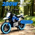 thumbnail image 6 of 24V Electric Dirt Bike for Kids 5-12, SHINPT Ride On Toys for Kids 5-12, Toddler Motorcycle with 200W Motor, Speeds 3.11-9.32MPH, Electric Toy Motorcycle with Rear Shock Absorber, LED Lamp, Music, 6 of 8