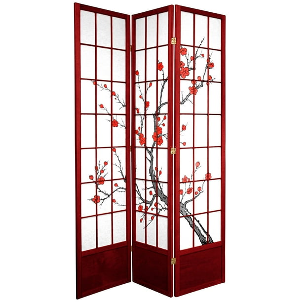 Oriental Furniture 7 Ft Tall Cherry Blossom Shoji Screen, Shoji paper