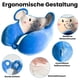 thumbnail image 2 of Almohada de viaje portátil de diseño ergonómico para niños, tela agradable para la piel con correa a presión (azul), soporte para el cuello de viaje con espuma viscoelástica Travel Essentials, 2 of 5