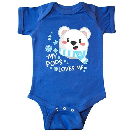 

Inktastic My Pops Loves me- polar bear Gift Baby Boy or Baby Girl Bodysuit