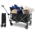 thumbnail image 1 of Carrito Vagon Plegable Multiusos con Estructura de Acero Reforzado y Ruedas para Exterior Resistentes - Carro Vagon Portatil soporta hasta 120 kg Ideal para Mandado Supermercado y Transportar (Negro), 1 of 7