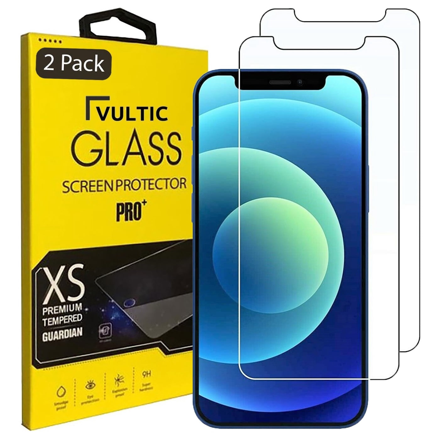Vultic [2 Pack] Screen Protector for iPhone 12 Mini (5.4 inch) [Case Friendly], Tempered Glass Film Cover