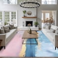 thumbnail image 3 of 6'x9' Area Rugs, Pink Blue Indoor Outdoor Area Rug for Living Room Bedroom, Modern Artwork Oil Painting Abstract Washable Bathroom Rugs Kitchen Floor Carpet Mats Home Decor Aesthetic, 3 of 8
