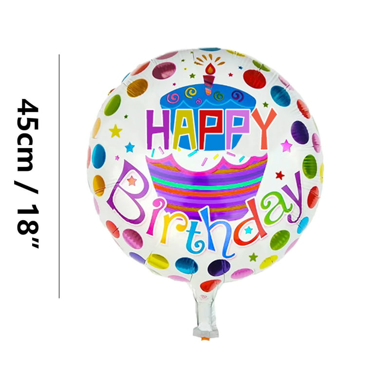 10 Pcs Happy Birthday Balloons, 18 Round Aluminum Foil Mylar Helium  Balloon Inflatable Balloons for Birthday Party Decorations Supplies, Blue  Gold