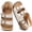 Off-White, variant on Kids Toddler Sandals with Cork Footbed, Non-Slip Slides for Boys Girls Double Buckle Slippers with Adjustable Back Strap, Comfort Water-Resistant Shoes