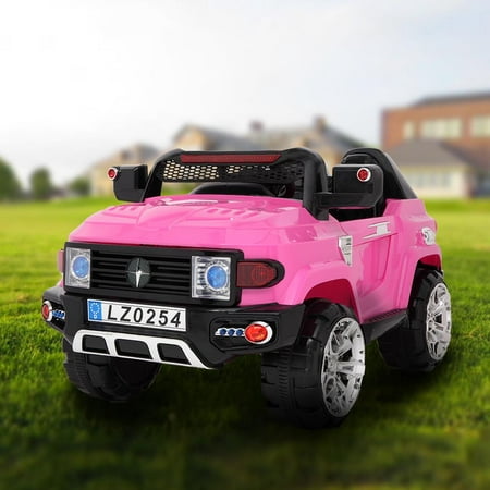 Zimtown  Kids Ride On Car Off-Road Police Electric Car Double Drive 12V Battery Motorized Vehicles Children's Best Toy Car Safe w/ Remote Control, 3 Speeds, Music, Seat Belts, LED Lights
