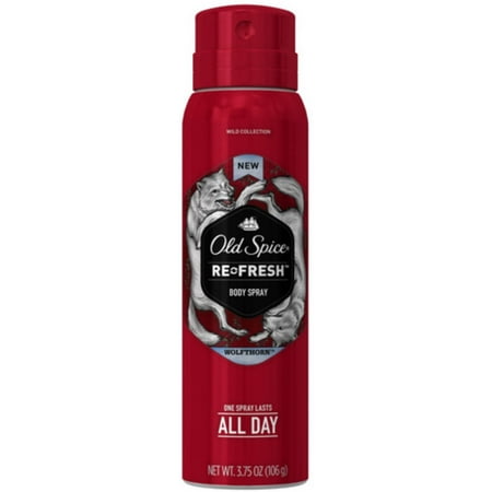 4 Pack - Old Spice Wild Collection Re-Fresh Deodorant Body Spray, Wolfthorn 3.75 oz
