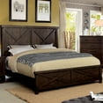 thumbnail image 3 of Furniture of America Andrew Rustic Wood King Panel Bed in Dark Walnut, 3 of 7