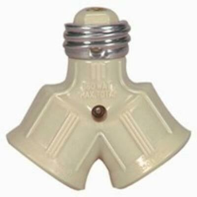 

2pk Cooper Wiring BP700V 2 Socket Lampholder Adapter Ivory