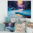 thumbnail image 2 of Designart 'Old Cabin In Winter Forest In Evening Glow II' Traditional Framed Canvas Wall Art Print, 2 of 5