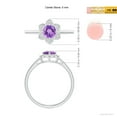 thumbnail image 5 of ANGARA Natural Round Amethyst Cocktail Ring with Floral Diamond Halo in 14K White Gold for Women (Size-5mm) | February Birthstone, Anniversary, Jewelry Gift for Women | Natural Amethyst Ring, 5 of 9