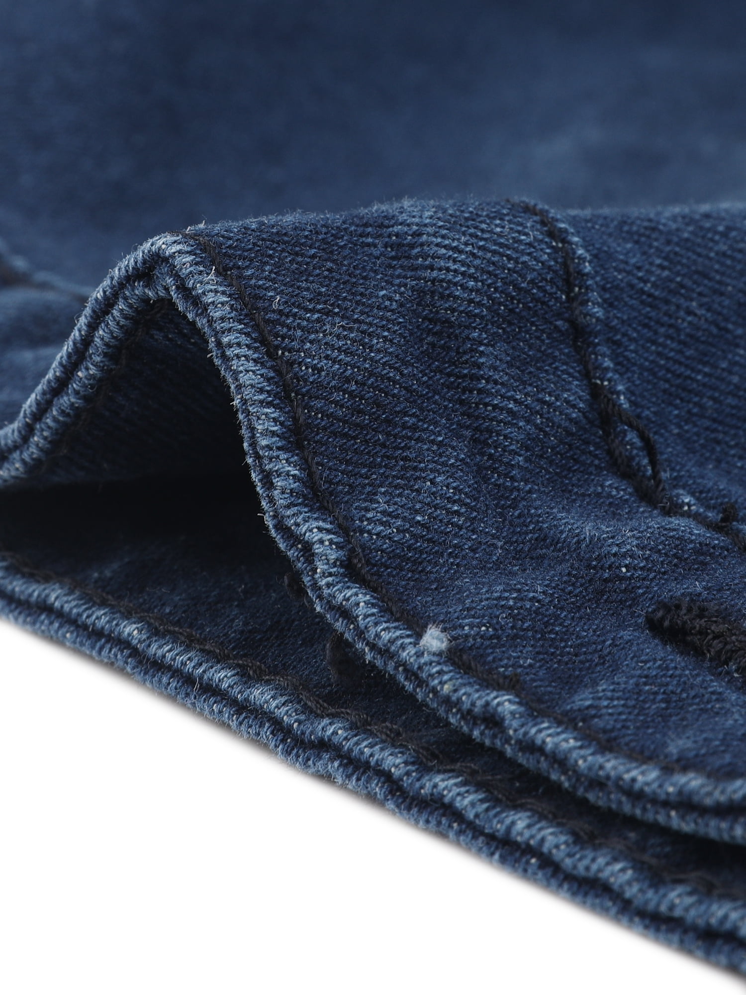 DARING DIVA Women's Cap Short Sleeve Cropped Denim Jacket L Dark Blue