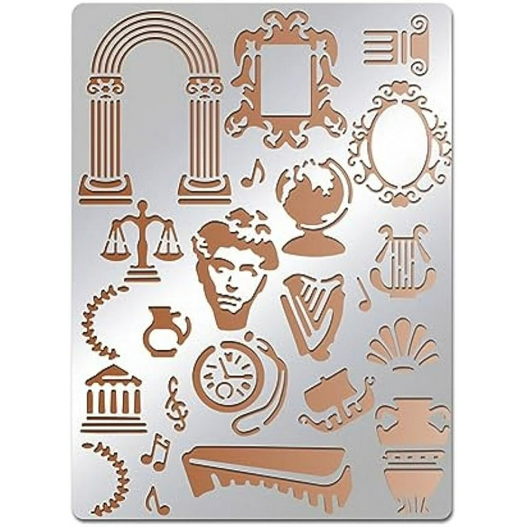 1pc Roman Element Theme Metal Stencil Template Journal Tool for Painting Wood Burning 5.5x7.5inch
