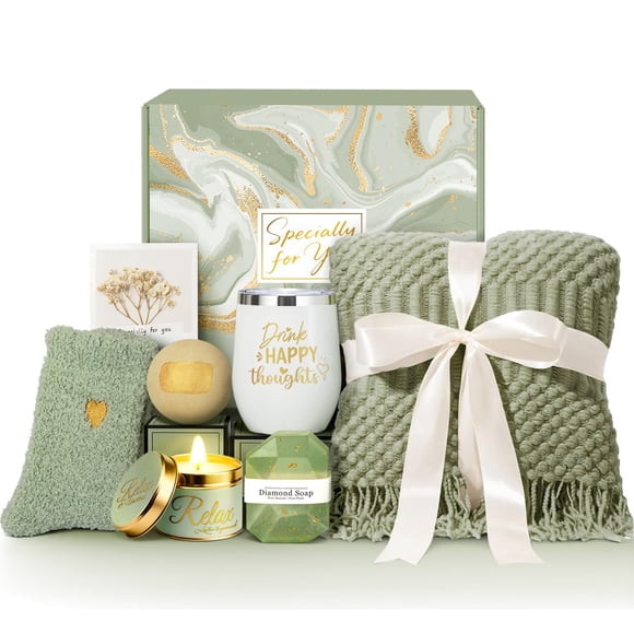 Canasta de regalo HEIPIZL Set de spa y autocuidado con manta