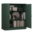 thumbnail image 2 of Palace Imports 100% Solid Wood 3-shelf Bookcase with Adjustable Shelves and Solid Doors, Green, 2 of 5